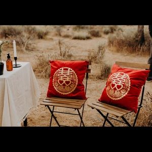 Double Happiness Pillows for Chinese Tea Ceremony